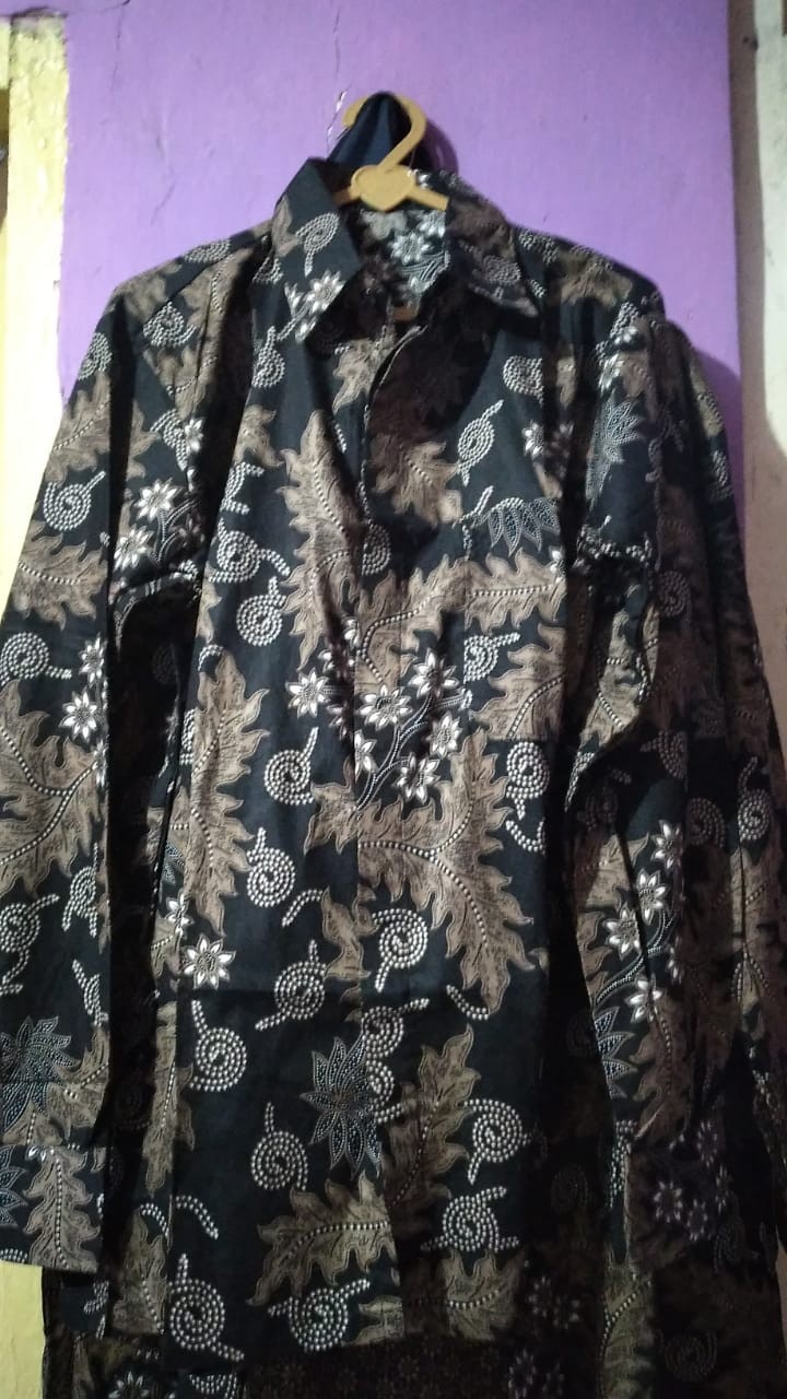 Kemeja Batik Pria Lengan Panjang Bahan Katun Prima Printing