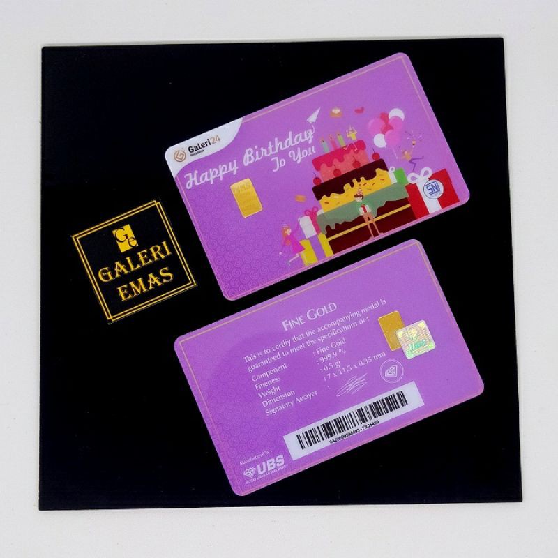 Emas Logam Mulia Pegadaian Gift Series Happy Birthday 0,5 Gram