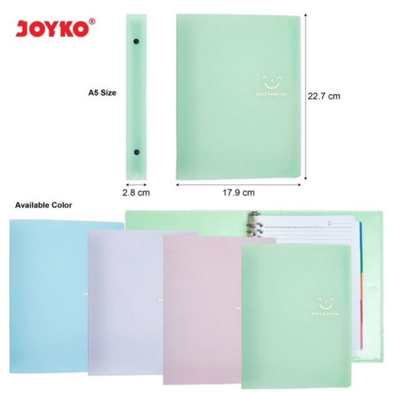 

Joyko Binder Note A5-MHPTSM-517 Pastel Colour Smile