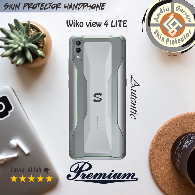 Garskin Hp Wiko View 4 Lite motif shark grey - Free custom motif