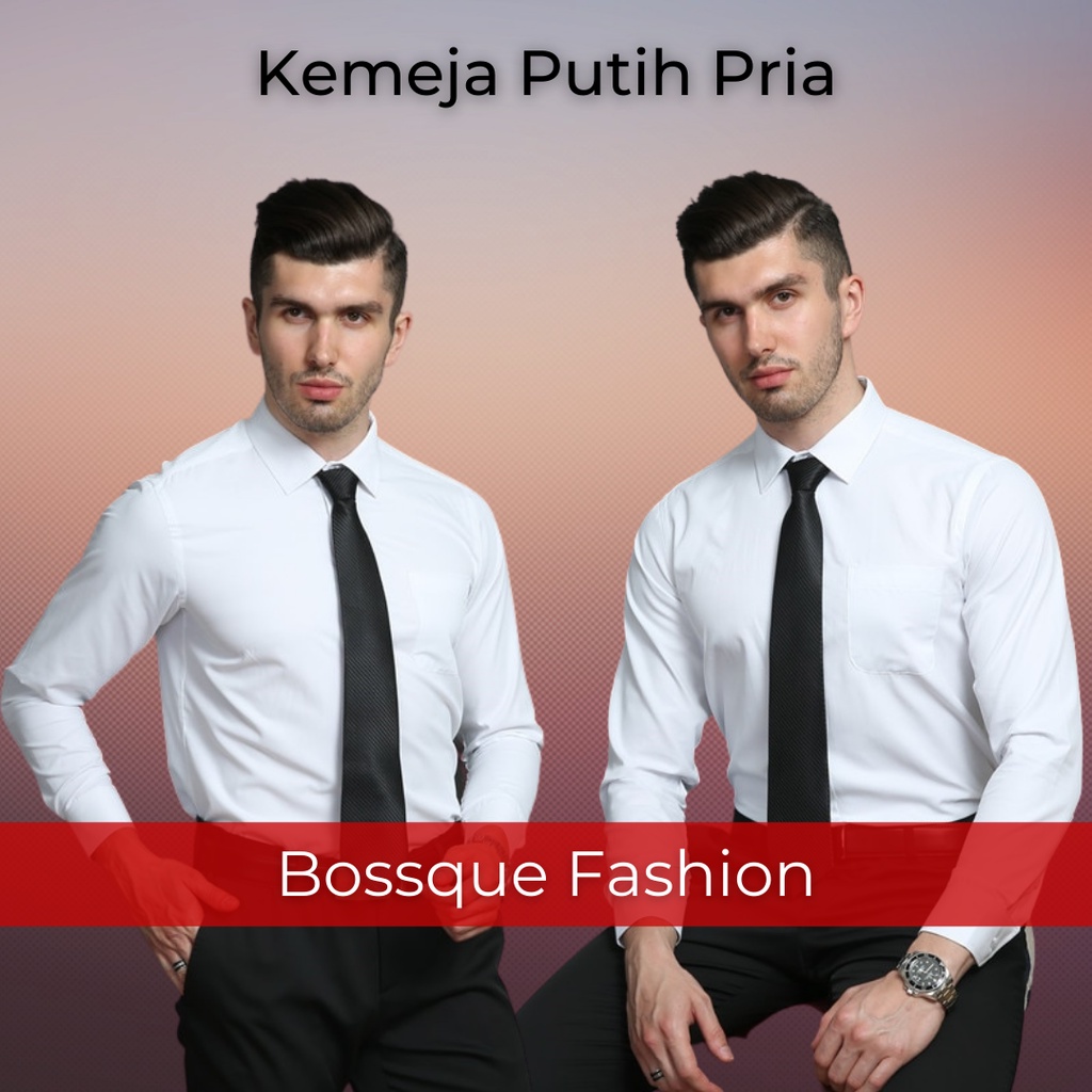 Kemeja Lengan Panjang Putih Pria / Kemeja Putih Polos Pria / Kemeja Kantor Putih Pria / Kemeja Putih Slimfit Pria / Kemeja Lengan Panjang Formal Pria / Hem Lengan Panjang Pria / Kameja Putih Pria Lengan Panjang