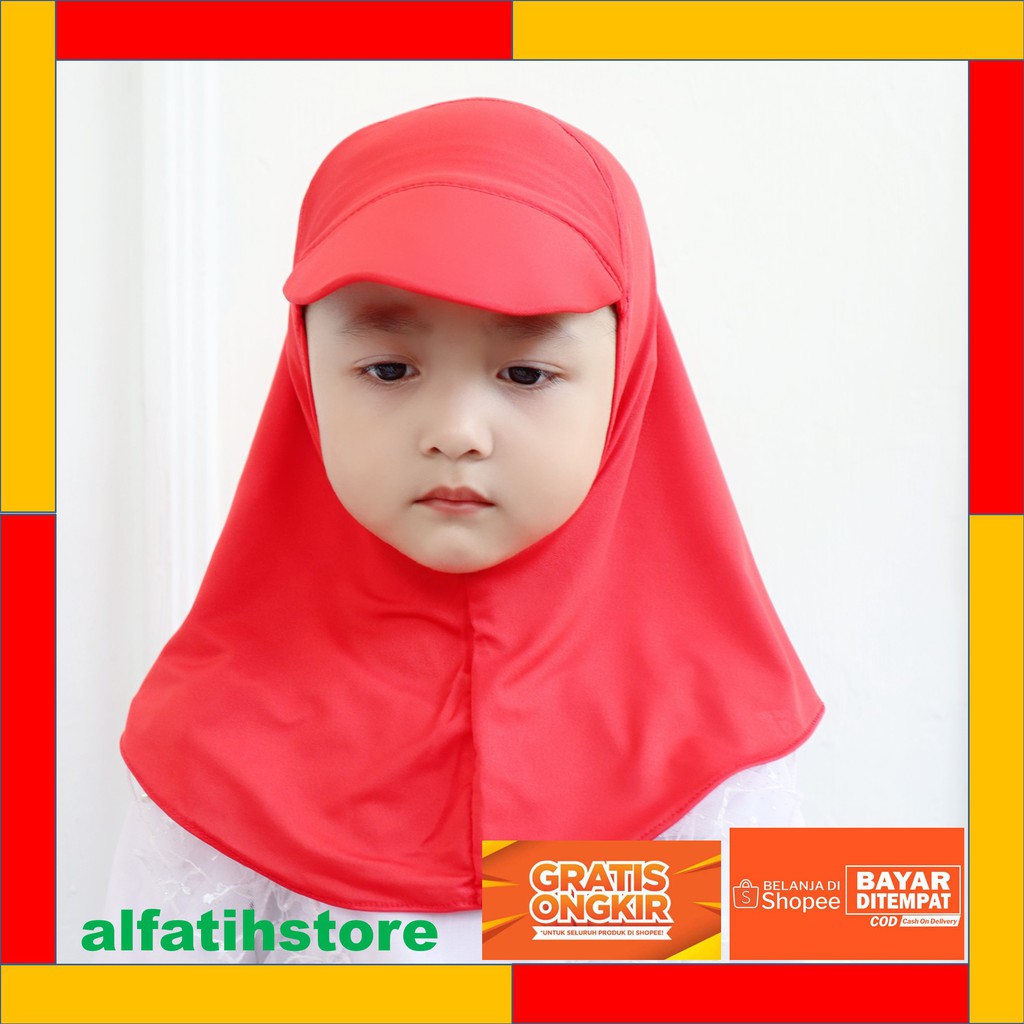 ALFATIH STORE / Jilbab Anak Topi Sporty baby/ HIJAB ANAK /Jilbab baby murah / BABY HIJAB JILTOP