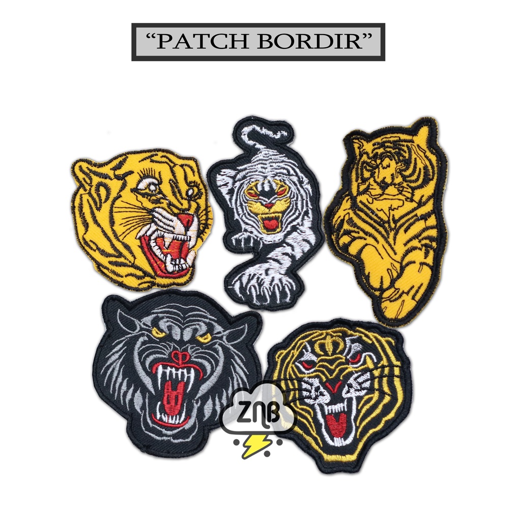 PATCH BORDIR BINATANG EMBLEM MACAN HARIMAU PATCH KARAKTER BEST QUALITY