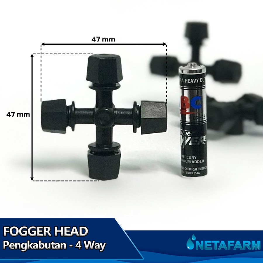 Fogger Head Mist Nozzle for Misting Pengkabutan - 4 Way SD3034 - 5 pcs