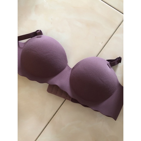 TF BRA Seamless Push Up Pengait Pakaian Dalam BH Wanita Bralette Bahan Lembut-Ungu