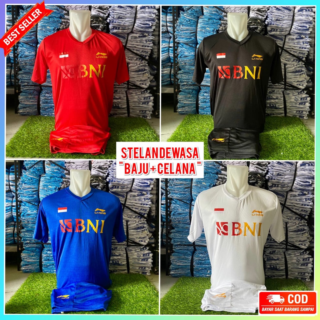 ( GRATIS ONGKIR ) BAJU BADMINTON LI~NING  BAJU RAKET DEWASA  STELAN DEWASA BULU TANGKIS