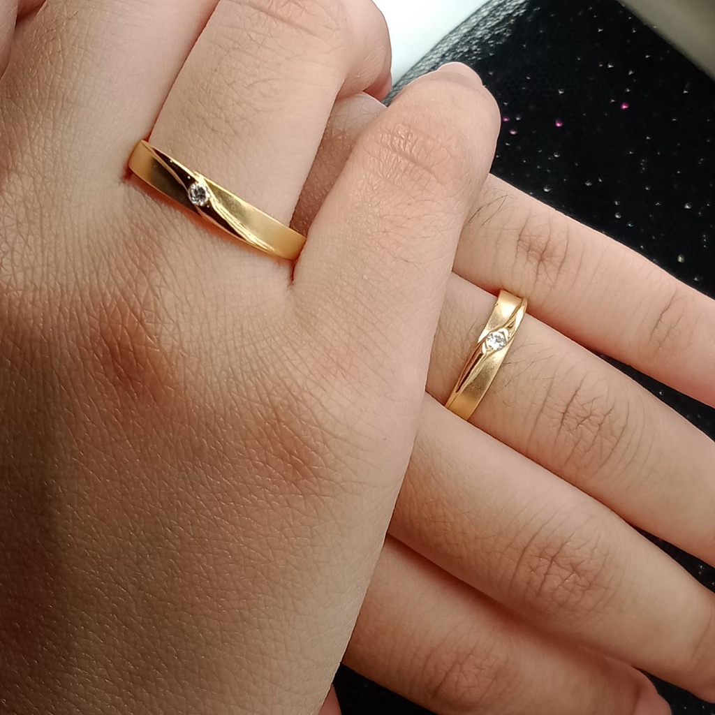 Cincin nikah Emas 17K - 1 Pasang 4 gr Kadar 750 - 63