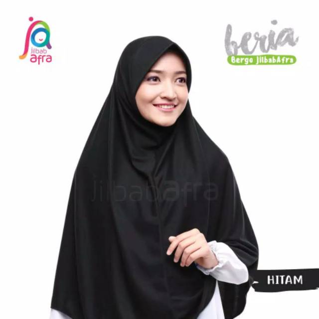 Jilbab Beria - Bergo Jilbab Afra - Hijab Instan Bahan Kaos