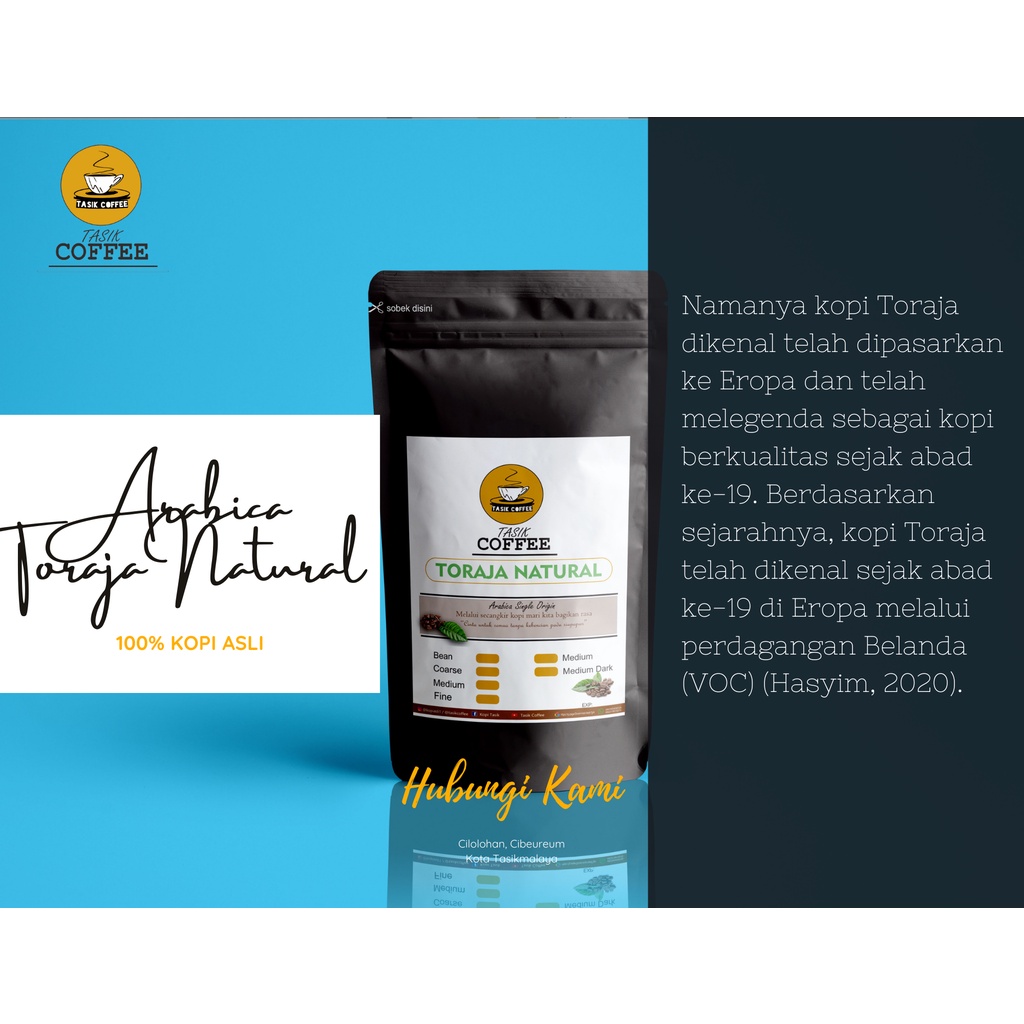 

KOPI TORAJA NATURAL 100G BIJI/BUBUK (HALUS/SEDANG/KASAR)