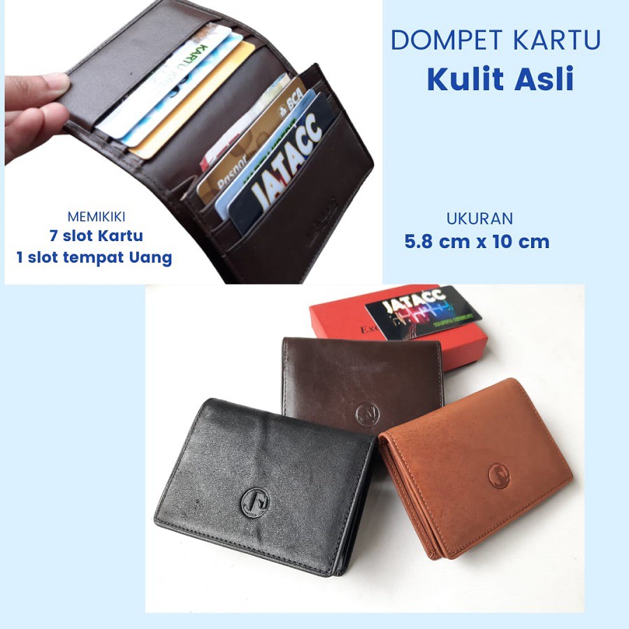 Dompet Kartu Kulit Asli Pria Wanita Card Holder ( D KULIT MINI )