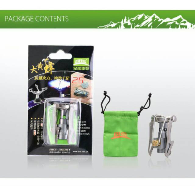 Paket Ultralight kompor brs3000t plus adaptor adapter tripod selang stove brs-3000t brs3000