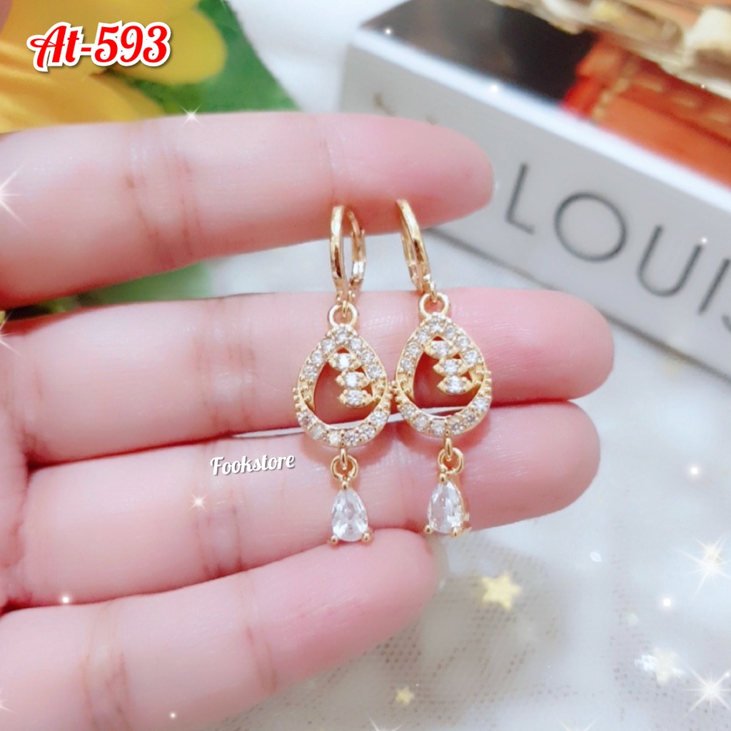 TERMURAH ANTING WANITA XUPING KOREA/ANTI ALERGI-593 GOLD