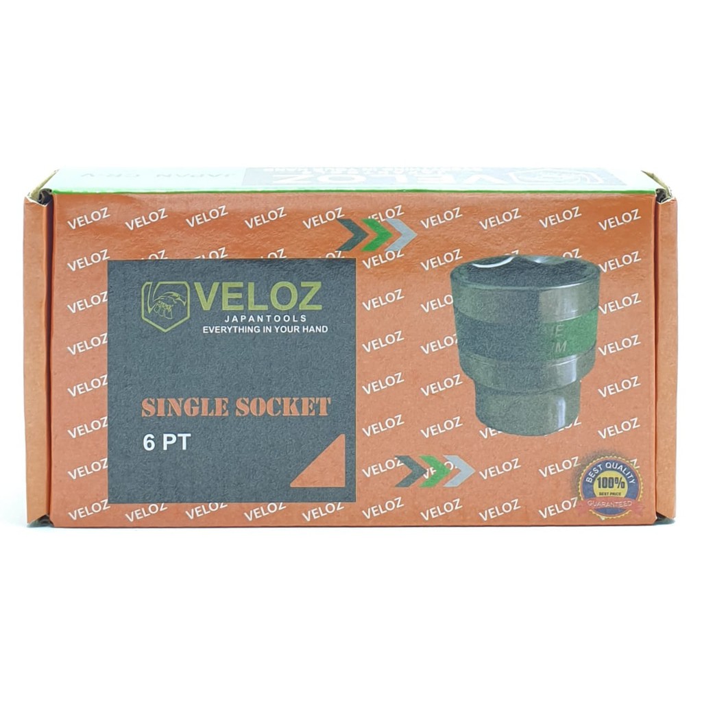 Veloz Premium 15mm Kunci Mata Sok Sock Socket 15mm 6PT 1/2&quot; Chrome Vanadium Steel