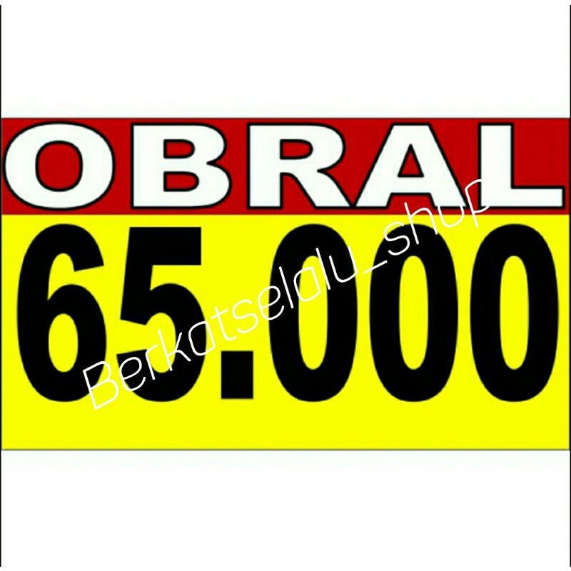 

display toko harga nominal tulisan 65000 enam puluh lima ribu