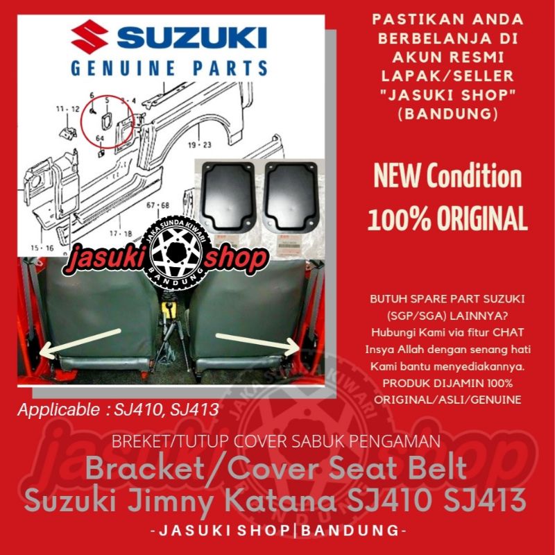 Bracket Breket Cover Tutup Seat Belt Seatbelt JDM Suzuki Jimny Katana Caribian Samurai SJ410 SJ413 A