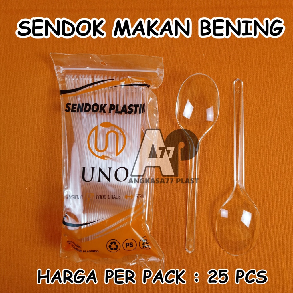 SENDOK PANJANG PLASTIK BENING / SENDOK MAKAN BENING