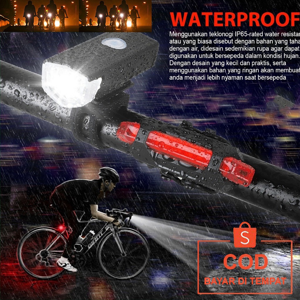 ✅COD Lampu Emergency Led Sepeda Camping Kemah Hiking Outdoor Rechargeable Waterproof Anti Air