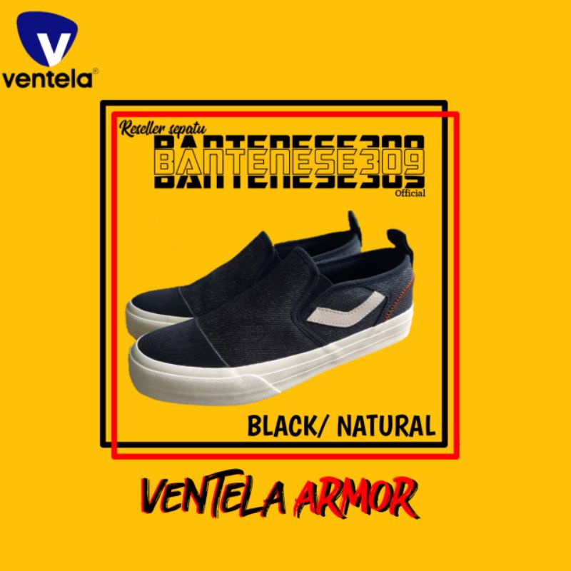 VENTELA ARMOR SLIP ON BLACK / NATURAL