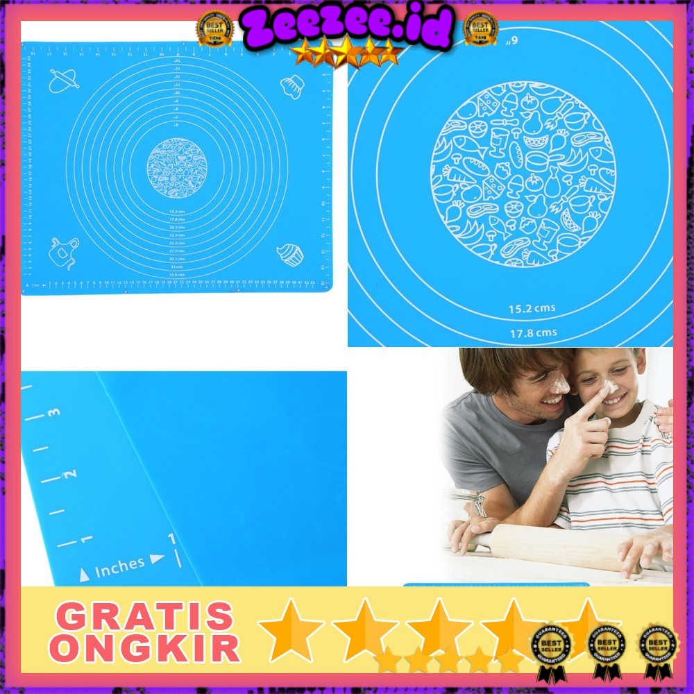 

OneTwoCups Mat Alas Adonan Kue Fondant Silikon - JJ3873 - Blue
