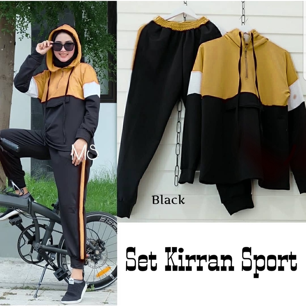 3 UKURAN L XL XXL SET KIRRAN SPORT HOODIE FASHION PAKAIAN WANITA SETELAN ATASAN DAN CELANA BABYTERRY MS ADA VIDEO REAL PICT