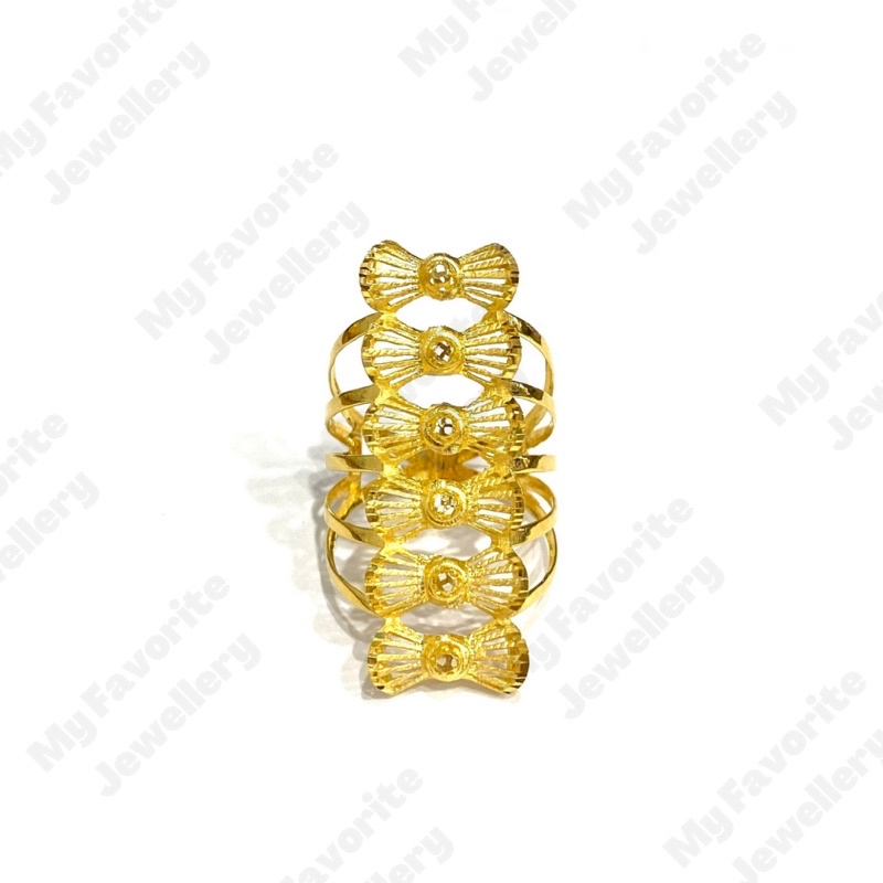 Cincin Pita Susun Krawang Uk17.5 Emas Asli Kadar 700 dan 875