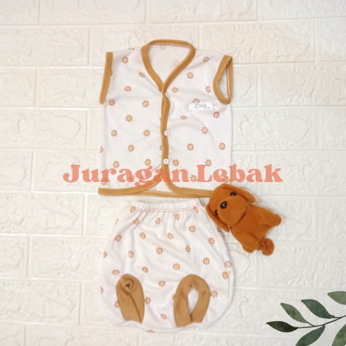 6 pcs Baju Kutung dan Celana Pop, Setelan Baju Bayi Baru Lahir Seri Coklat - Juragan Lebak