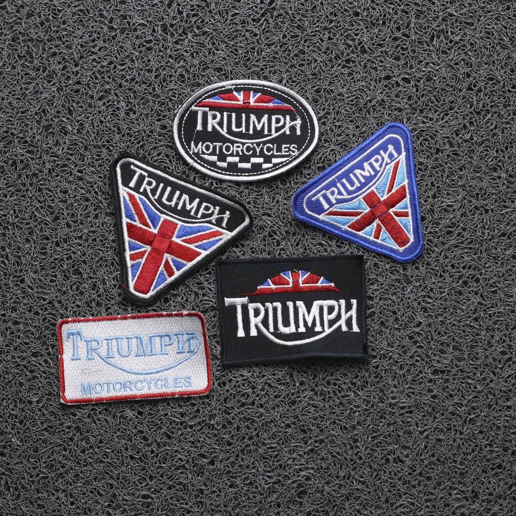 Patch bordir emblem tempelan jaket kemeja topi tas patch triump emblem motor