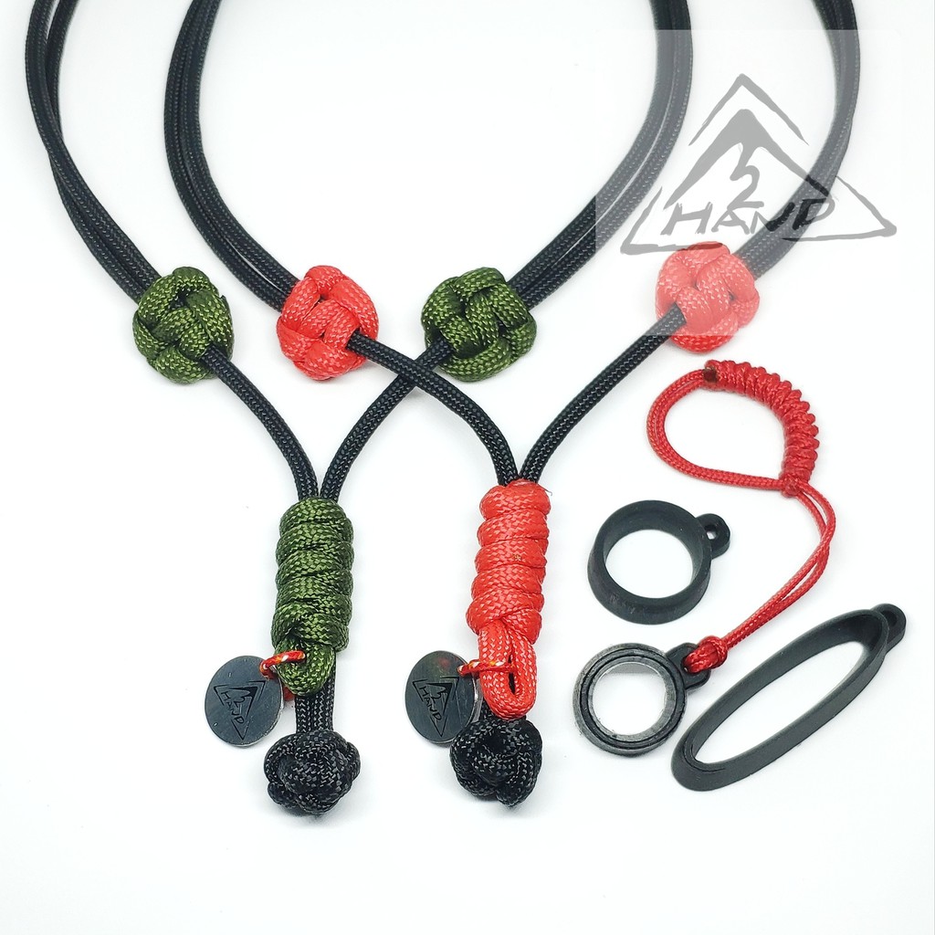 

LANYARD / GANTUNGAN ID Card / HP / CAMERA - Paracord 7 Inner Strand + Finger Hanger + Oring Lanyard