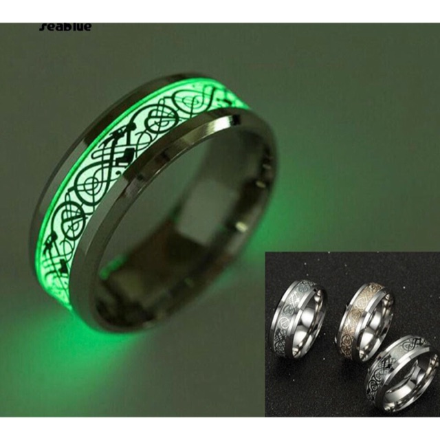 Cincin  titanium untuk cewek/ cowok glowing in the dark cincin couple titanium cincin ring