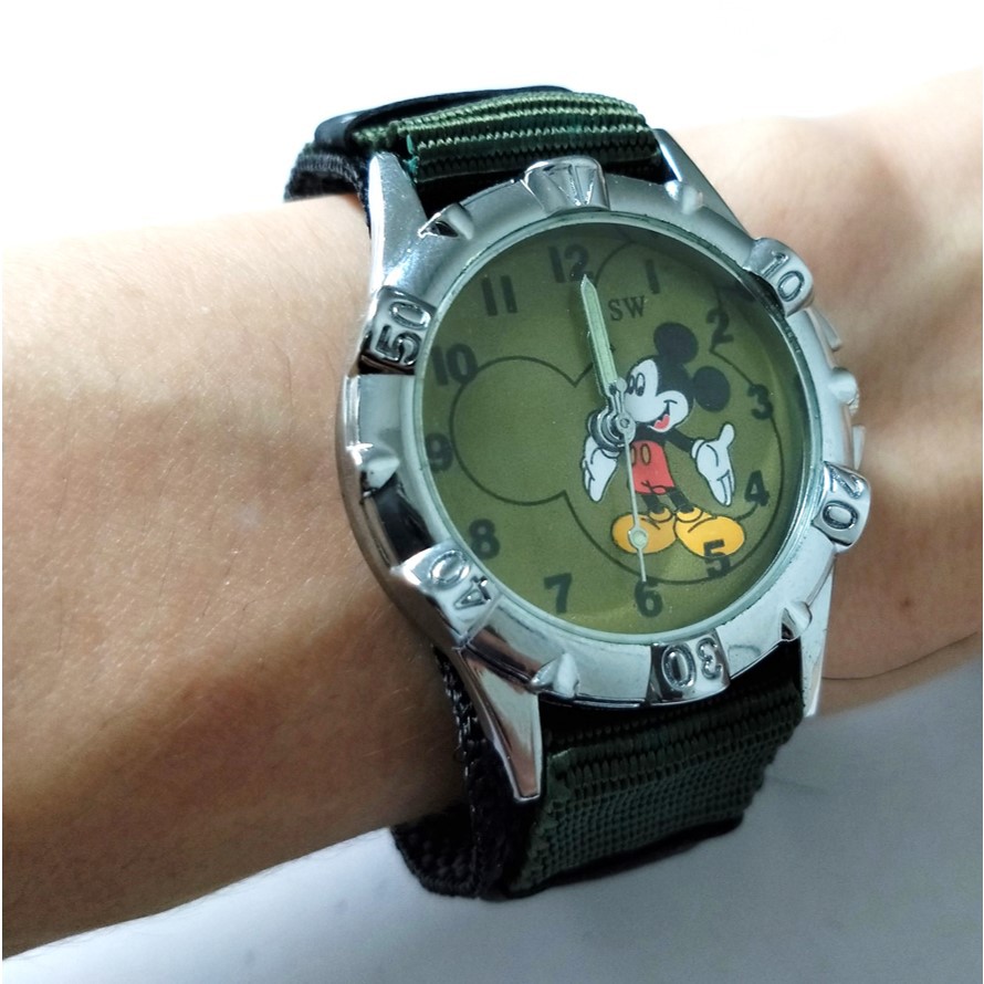 Jam Tangan Anak Cewek Cowok Analog Karakter Mickey Mouse Cars Hello Kitty Free Baterai ES7139