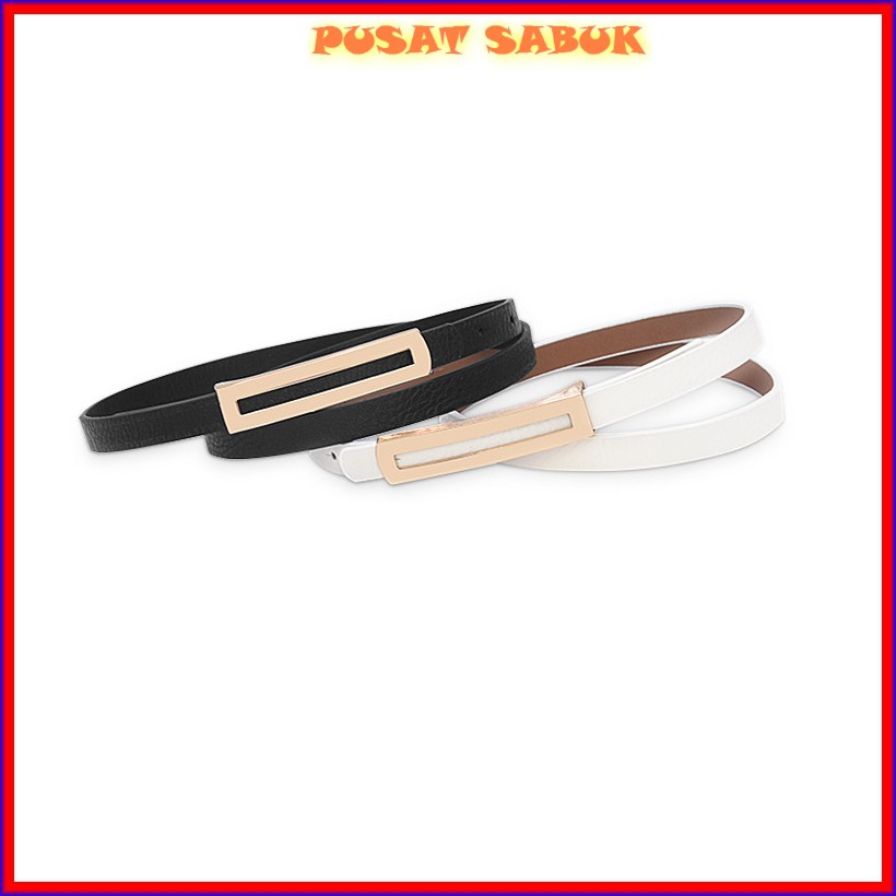 Gesper Sabuk Wanita Kulit Ikat Pinggang Women Belt Gold Tali kecil Fashion Korea Warna Emas kekinian