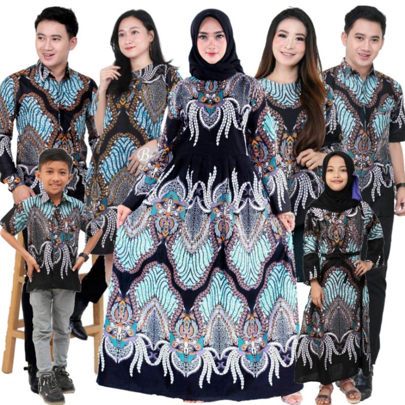 Batik Couple Keluarga Batik Sarimbit Keluarga Sania Ruffle Ori Ndoro Jowi Dnt Motif Madu Terbaru