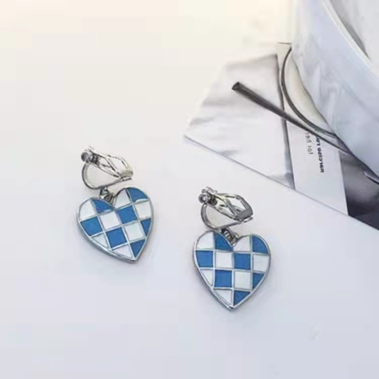 Anting Tusuk Gantung Bahan Sterling Silver 925 Desain Papan Catur Gaya Simple Untuk Wanita