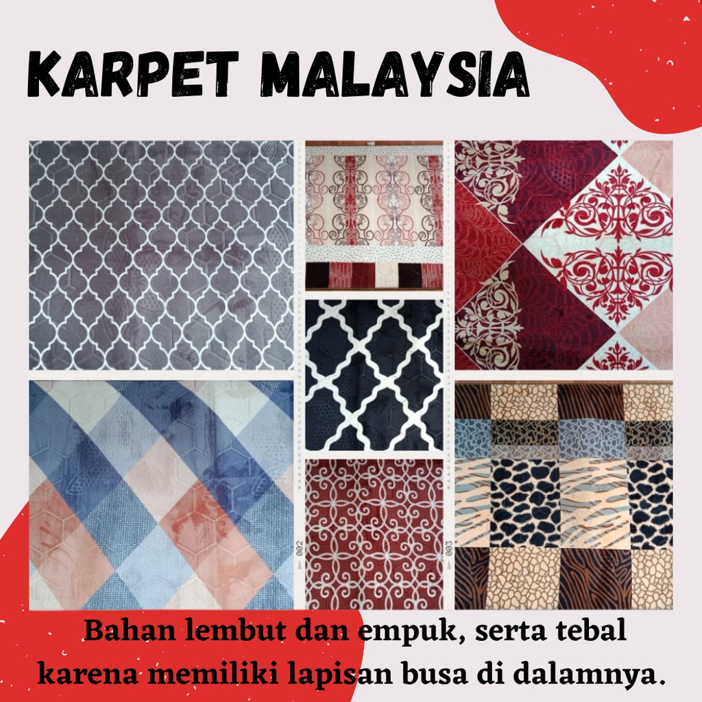 TERLARIS!!! Karpet Malaysia (import) Ukuran 95x140 cm Minimalis / Karpet Jumbo Ukuran 190x220