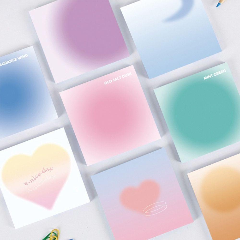 Lanfy Tearable Memo Pad Gradient Color Gentle Halo Scrapbooking Siswa Alat Tulis Perlengkapan Sekolah Bookmark Stiker Pesan Notes