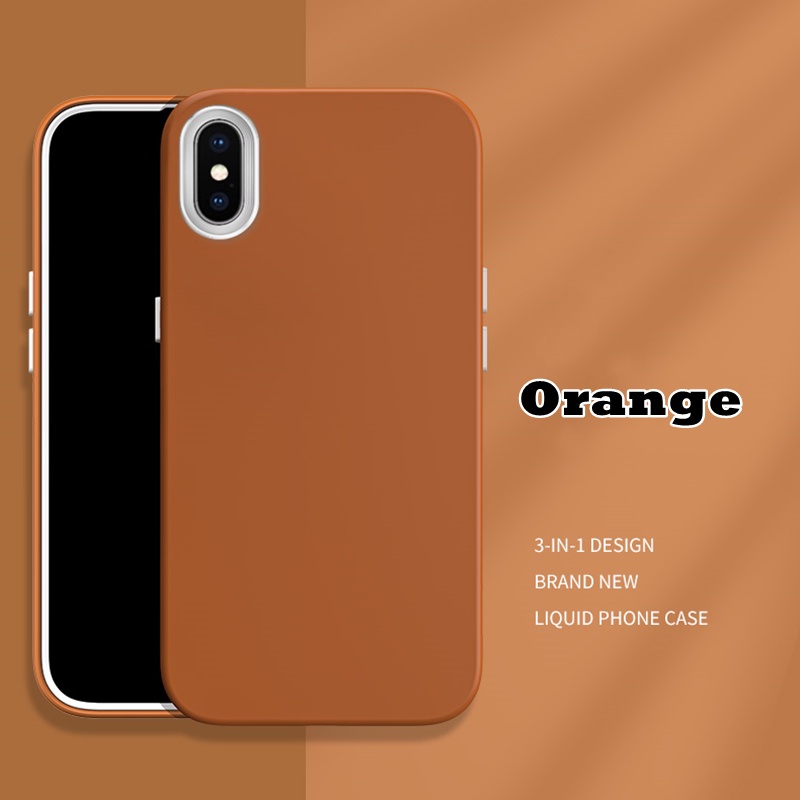 3 in 1 Case HP Tebal Warna Permen Untuk iPhone X XS max 7 Plus 8 Plus 6 7 8 11 Pro max