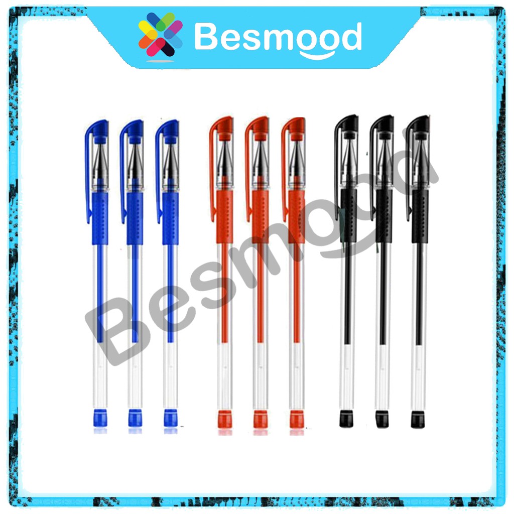 Besmood Pulpen Gel / Bolpen Pena Pen Alat Tulis Gel Tebal 0.5 MM Perlengkapan Sekolah