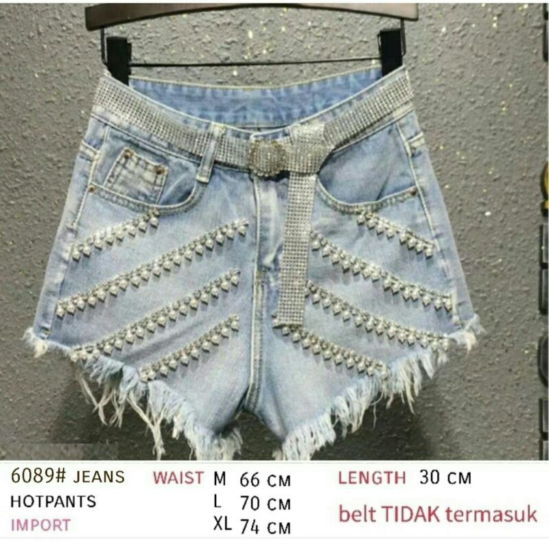 6089 Celana hotpans pendek jeans wanita import celana pendek hotpan short jeans cewek import korea