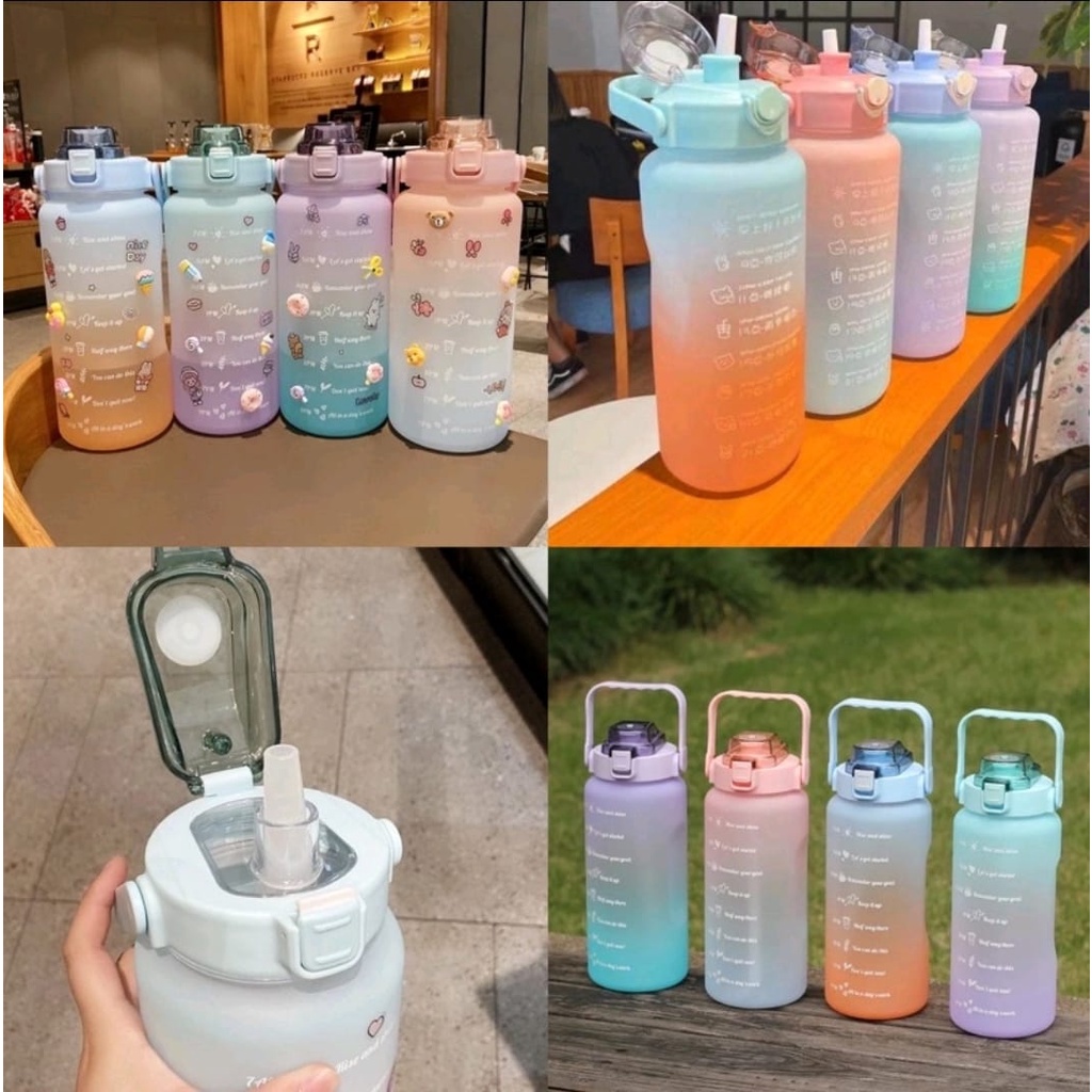 BOTOL 2 LITER GRADASI JUMBO / BOTOL MINUM MOTIVASI 2 LITER