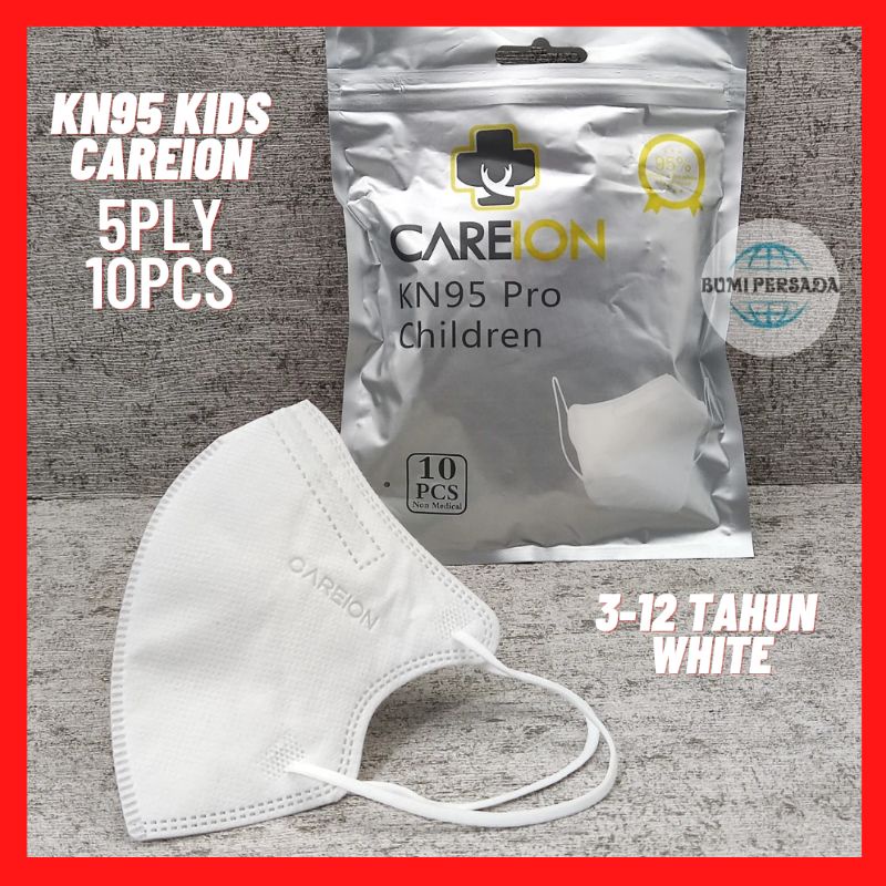 (Shumu Masker Anak KN95  Premium Kids Mask Steril 10pcs permasker perkemasan) ( KN95 Anak Careion 10pcs) KN 95 isi 10 pcs