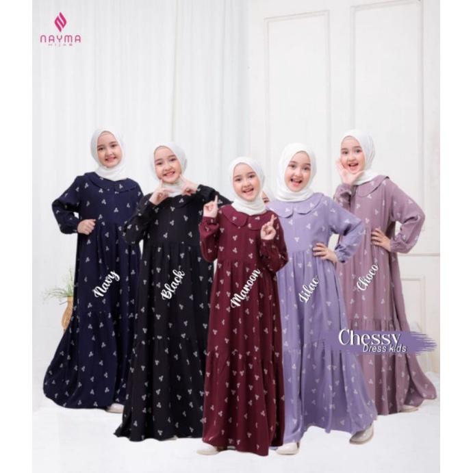 CHESSY GAMIS ANAK MOTIF - RAYON SILK VISCHOSE (Hanya Gamis) - BY NAYMA HIJAB