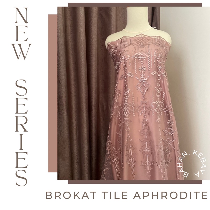 Tile Bahan Kebaya Premium Etnik Bordir Aphrodite New Series Warna Rosegold Semi Milo Design By Sapto