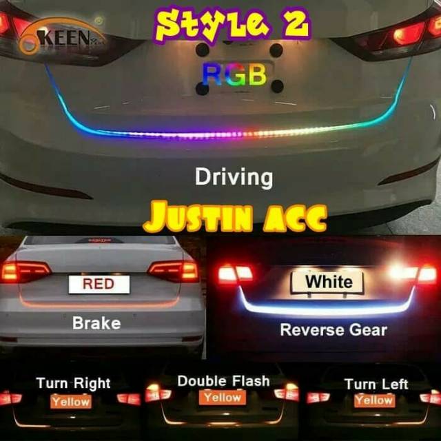 Lampu Variasi Mobil Led Strip Sensor Rem Sein