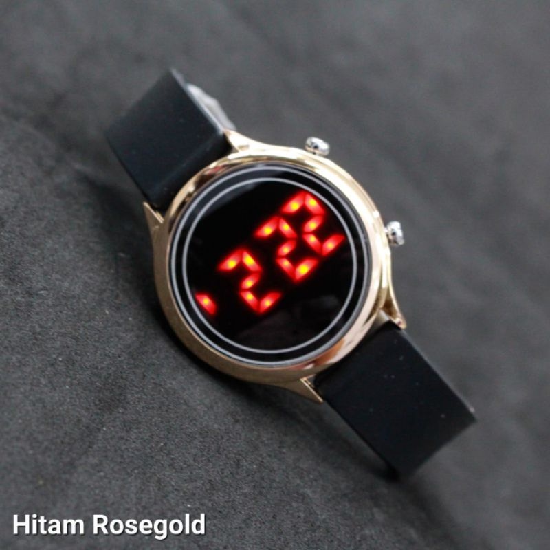 JAM TANGAN WANITA LED WATCH DIGITAL CONVEX RUBBER WARNA