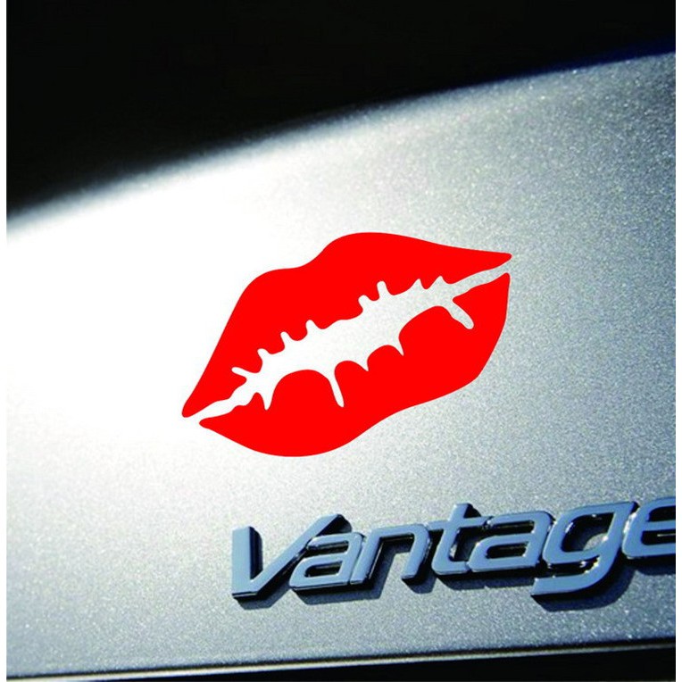 Tempelan Stiker Mobil Motor Reflektif Bibir Lipstick Kualitas Import