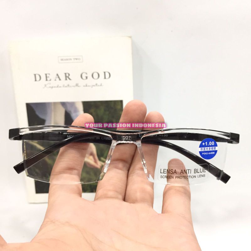 TC244 Kacamata Baca Antiradiasi Hp/Komputer +1.00 sd +3.00 Model Cowok Cewek Warna Random