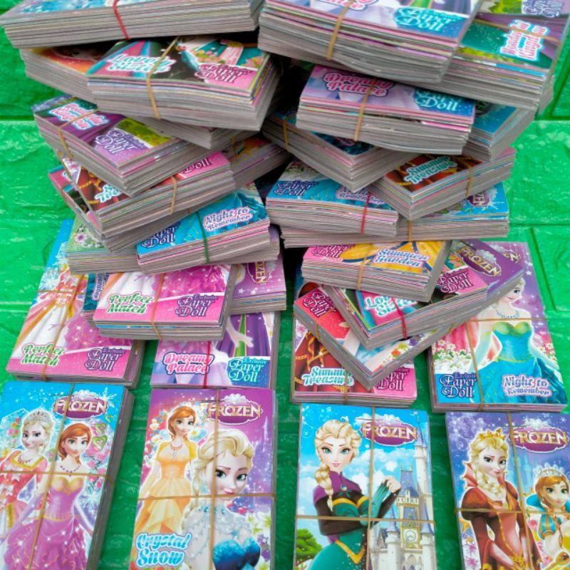 PAKET 3 Bungkus Mainan Baju Kertas/Buku BP Jadul Motif Animasi Frozen