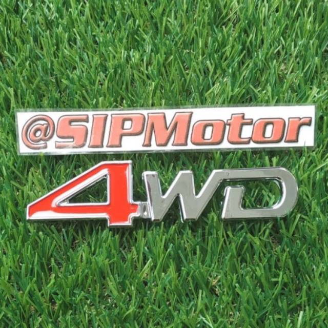 Emblem 4WD Merah Chrome Toyota Hardtop fj40 Hyundai Ford Honda