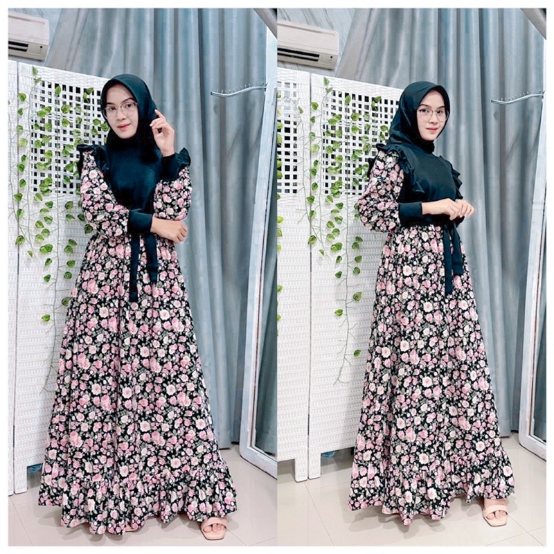 GAMIS BELA BUNGA IMPOR BY DYOURA