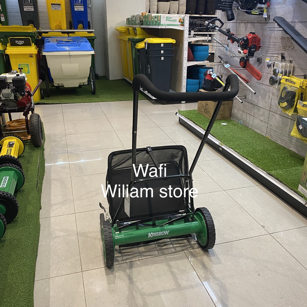 Krisbow Mesin Potong Rumput Dorong Manual 18 inch/Hand Push Reel Mower 18 inch